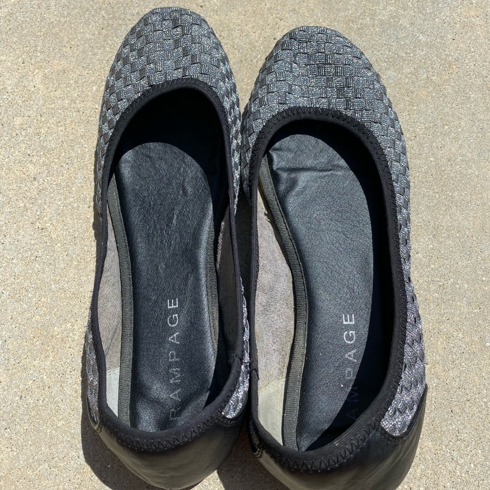 Rampage ballet flats black and silver!